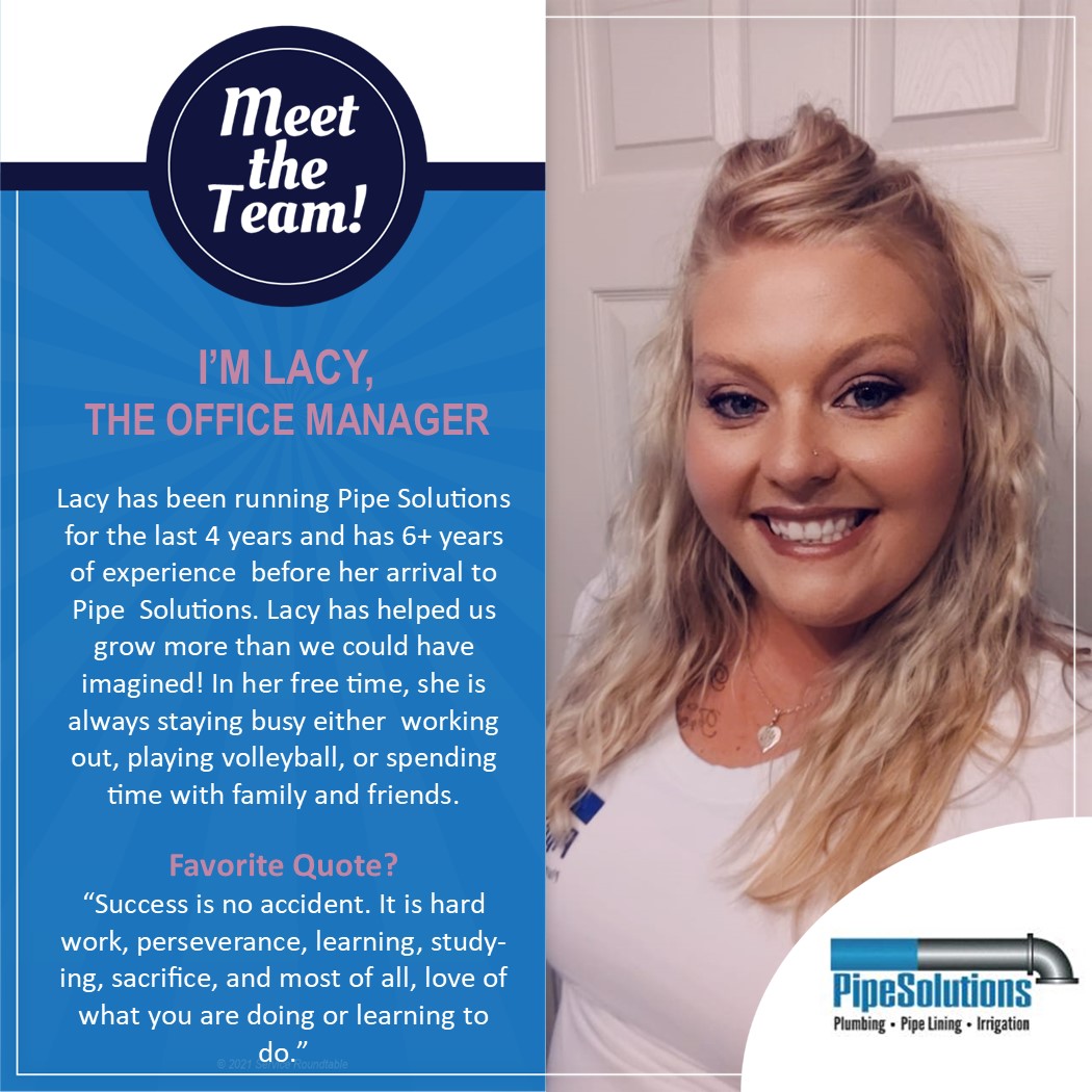 Lacy Hoeft- office manager at pipe solutions