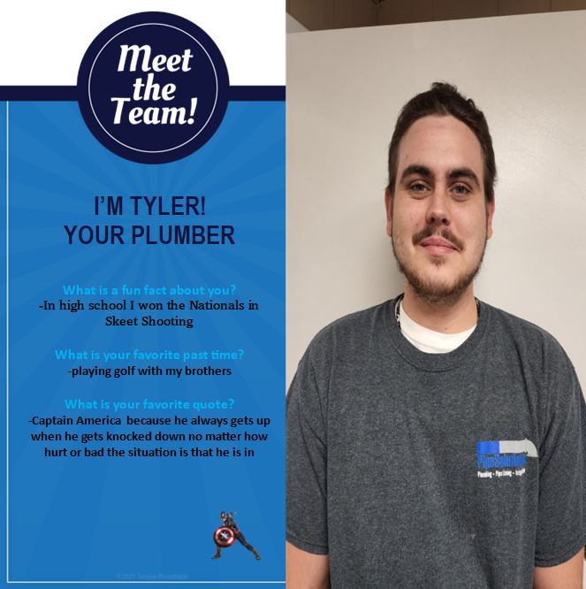 Tyler Null  plumbing technician at pipe solutions